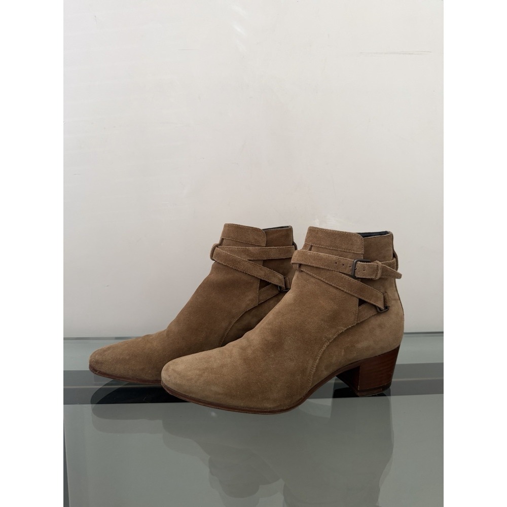Authentic Saint Laurent Brown Suede Ankle Boots Size 38